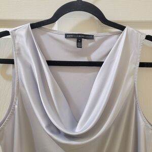 Silver Cowl Neck Blouse